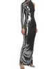 LaQuan Smith Women's Metallic Asymmetric Cut-Out Gown - 4