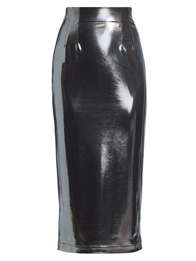 LaQuan Smith Women's Metallic Body-Con Midi-Skirt