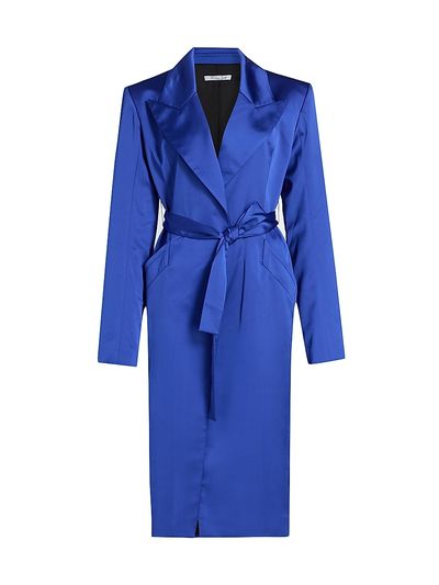 LaQuan Smith Women's Peak-Lapel Satin Evening Coat