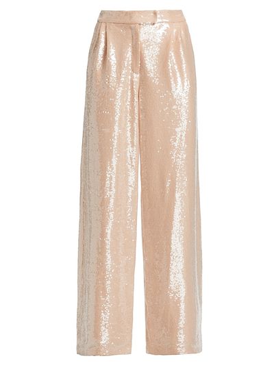 LaQuan Smith Women's Sequin Oversized Tailored Pants
