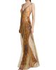 LaQuan Smith Women's Snake Print Sheer Maxi Dress - 2