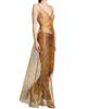 LaQuan Smith Women's Snake Print Sheer Maxi Dress - 4