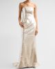 LaQuan Smith Women's Strapless Lace-Up Corset Gown - 2