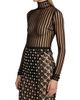 LaQuan Smith Women's Striped Sheer Turtleneck Bodysuit - 4