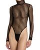 LaQuan Smith Women's Striped Sheer Turtleneck Bodysuit - 6