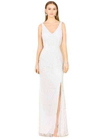 LARA New York LARA New York Beaded Bridal Gown with Lace Up Back