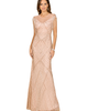LARA New York LARA New York Beaded Fringe Illusion Dress with Cap Sleeves - 1