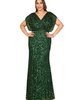 LARA New York LARA New York Beaded Gown with Draped Cape Sleeves - 1