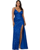 LARA New York LARA New York Beaded V Neck Dress with Slit - 1