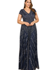LARA New York LARA New York Cap Sleeve Beaded A-Line Gown - 1