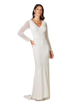 LARA New York LARA New York Finley Sheer Sleeve Wedding Gown