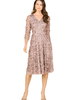 LARA New York LARA New York Flowing, 3D Embroidered Midi Dress with Sleeves - 1