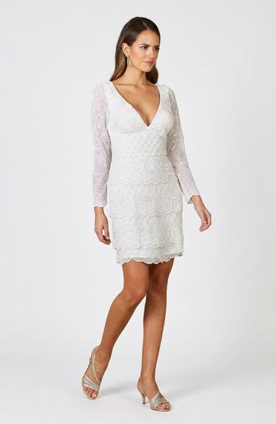 LARA New York LARA New York Goldie Beaded V-Neck Mini Dress