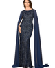 LARA New York LARA New York High Neck Gown with Chiffon Cape Sleeves - 1