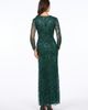 LARA New York LARA New York High Neck, Long Sleeve Beaded Gown - 2