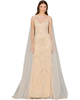 LARA New York LARA New York Long Cape Beaded Gown - 1