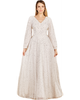 LARA New York LARA New York Long Sleeve, Beaded A-Line Bridal Dress - 1