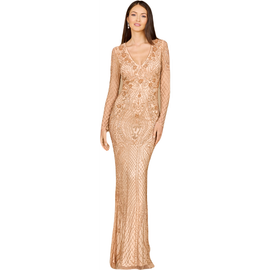 LARA New York LARA New York Long Sleeve Beaded Dress