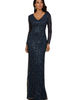 LARA New York LARA New York Long Sleeve Beaded Gown - 1
