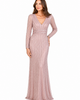 LARA New York LARA New York Long Sleeve V-Neck Beaded Gown - 3