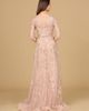 LARA New York LARA New York Long Sleeve V-Neck Lace Gown with Beaded Belt - 2