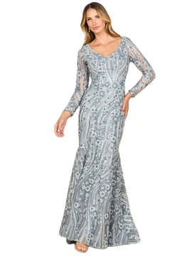 LARA New York LARA New York Mermaid, Long Sleeve Gown