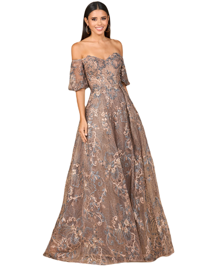 LARA New York LARA New York Off Shoulder Lace Ballgown