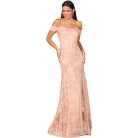 LARA New York LARA New York Off Shoulder Lace Mermaid Gown