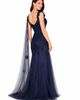 LARA New York LARA New York Off Shoulder Mermaid Beaded Gown with Feathers - 2