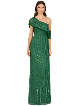 LARA New York LARA New York Off Shoulder Sheath Beaded Gown