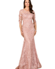 LARA New York LARA New York Short Sleeve Lace Mermaid Gown - 4