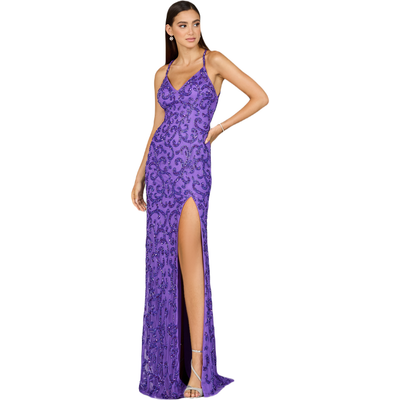 LARA New York LARA New York Sultry Beaded Gown with Slit