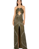 LARA New York LARA New York Symmetrical Halter Neck Beaded Gown - 1