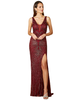 LARA New York LARA New York Thigh High Slit Beaded Gown - 1