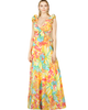 LARA New York LARA New York V-Neck Long Print Gown with Ruffled Straps - 1