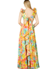 LARA New York LARA New York V-Neck Long Print Gown with Ruffled Straps - 2