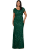 LARA New York LARA New York V-Neck, Short Sleeve Beaded Gown - 1