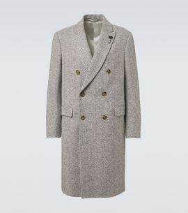Lardini Lardini Herringbone double-breasted virgin wool coat
