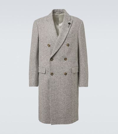 Lardini Lardini Herringbone double-breasted virgin wool coat