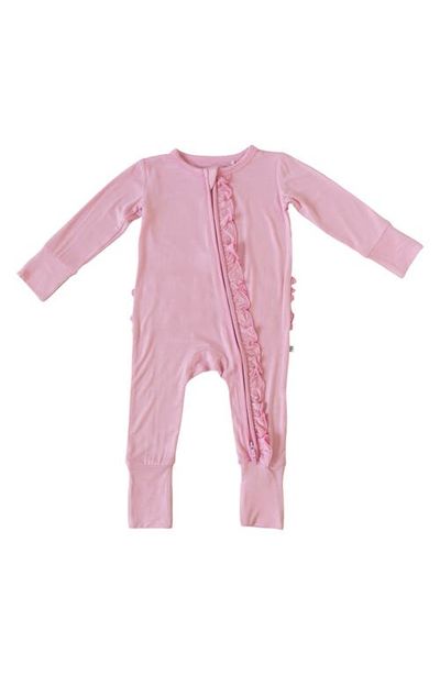 Laree + Co Laree + Co Lillian Pink Ruffle Convertible Footie 