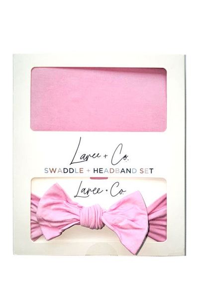 Laree + Co Laree + Co Lillian Pink Swaddle + Headband Set 