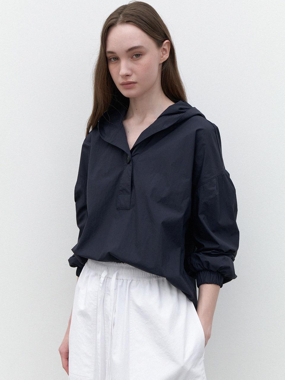 LARGO Hoody Blouse [Dark Navy]