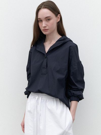 LARGO Hoody Blouse [Dark Navy]