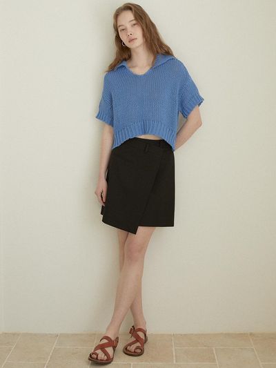 LARGO Polo Collar Sweater_Blue