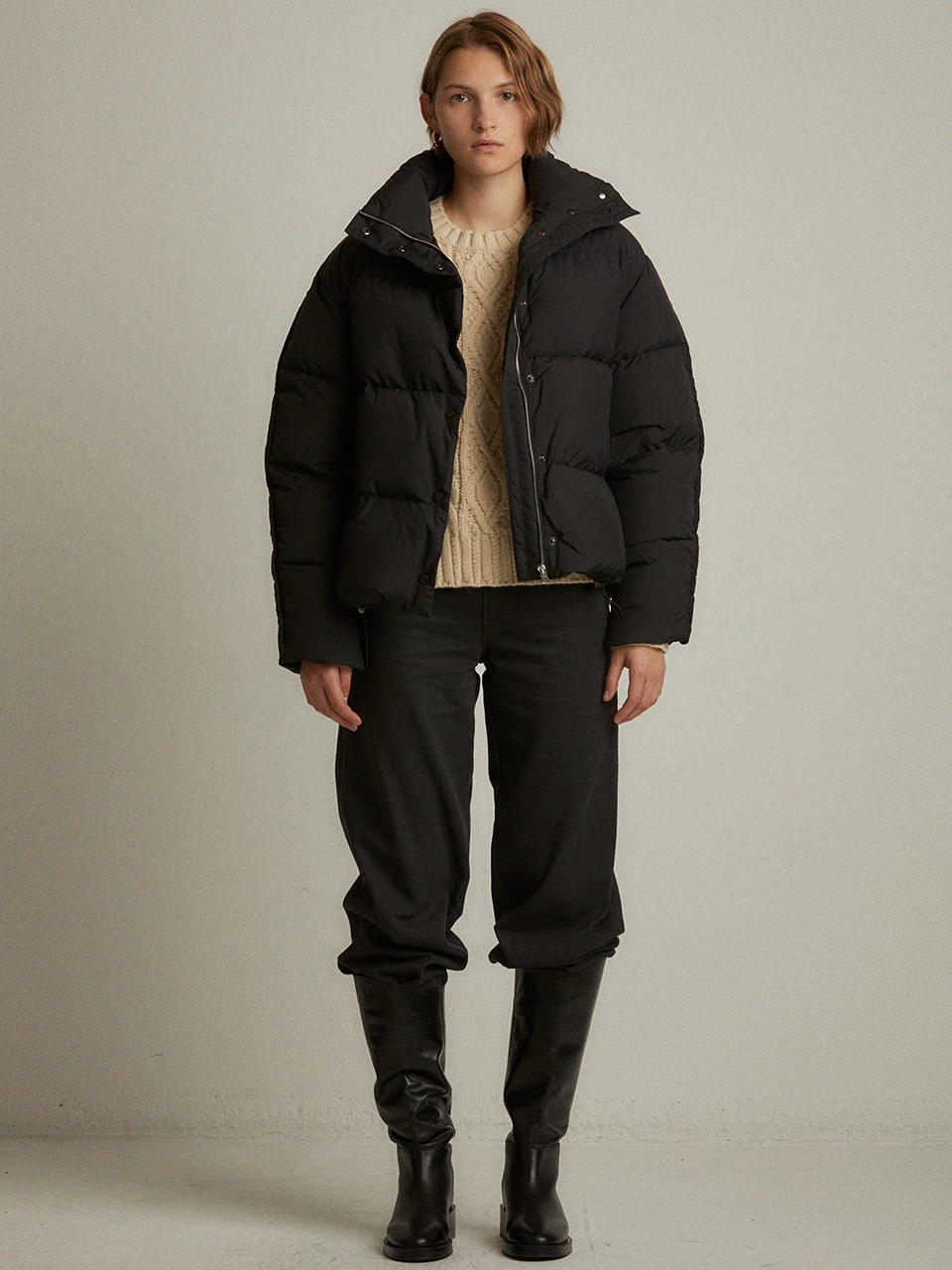 LARGO Quilted Down Jumper_Black