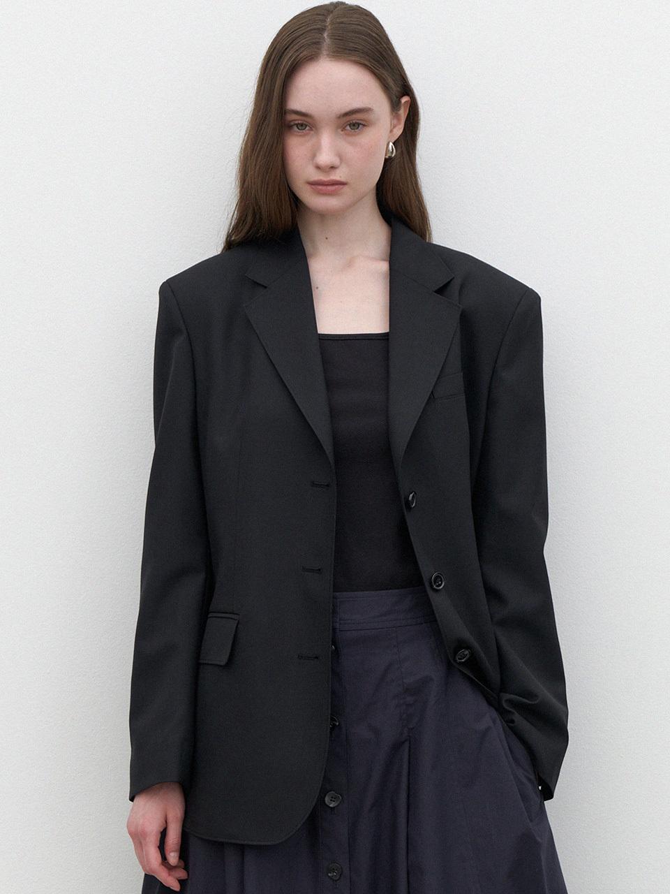 LARGO Summer Wool-blend Blazer (black)
