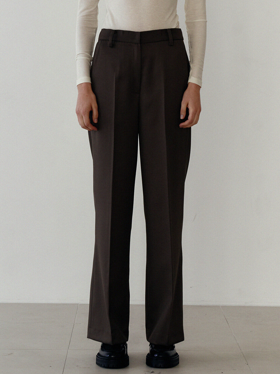 LARGO Wool Banding Pants_Brown
