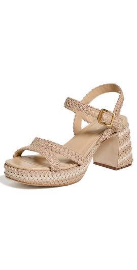 Larroudé Larroudé Jolene Low Crochet Sandals Natural Crochet