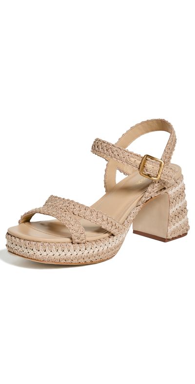 Larroudé Larroudé Jolene Low Crochet Sandals Natural Crochet