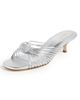 Larroudé Larroudé Valerie Mule Sandals Silver Metallic Leather - 1